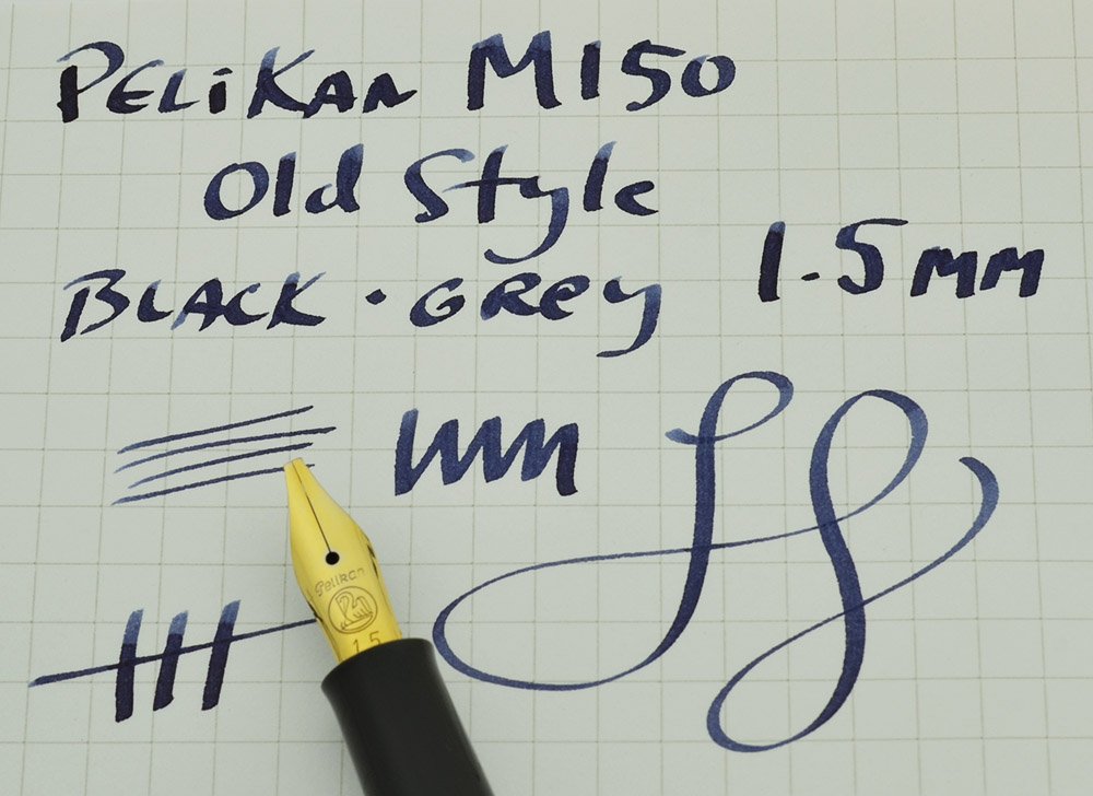 Pelikan M150 Fountain Pen - Old Style, Black & Grey, Gold Trim